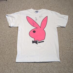 Playboy Bunny I Spent the Night With the Chippendale T Shirt M Signed Bunny